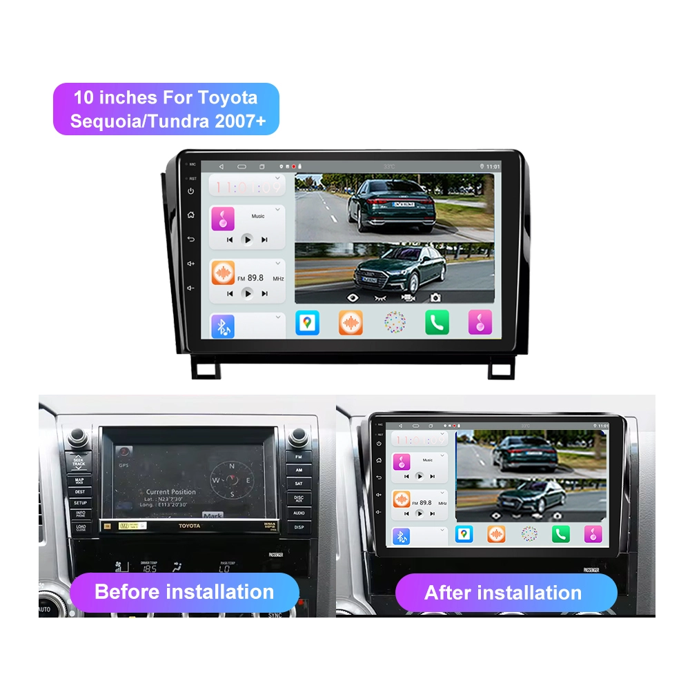 Jmance 10 polegadas 8 Core Ram 2/4/6GB Rom 32/64/128GB 4G Android Auto Carplay Car DVD Player para TOYOTA Sequoia/Tundra 2007 + Quadro 1