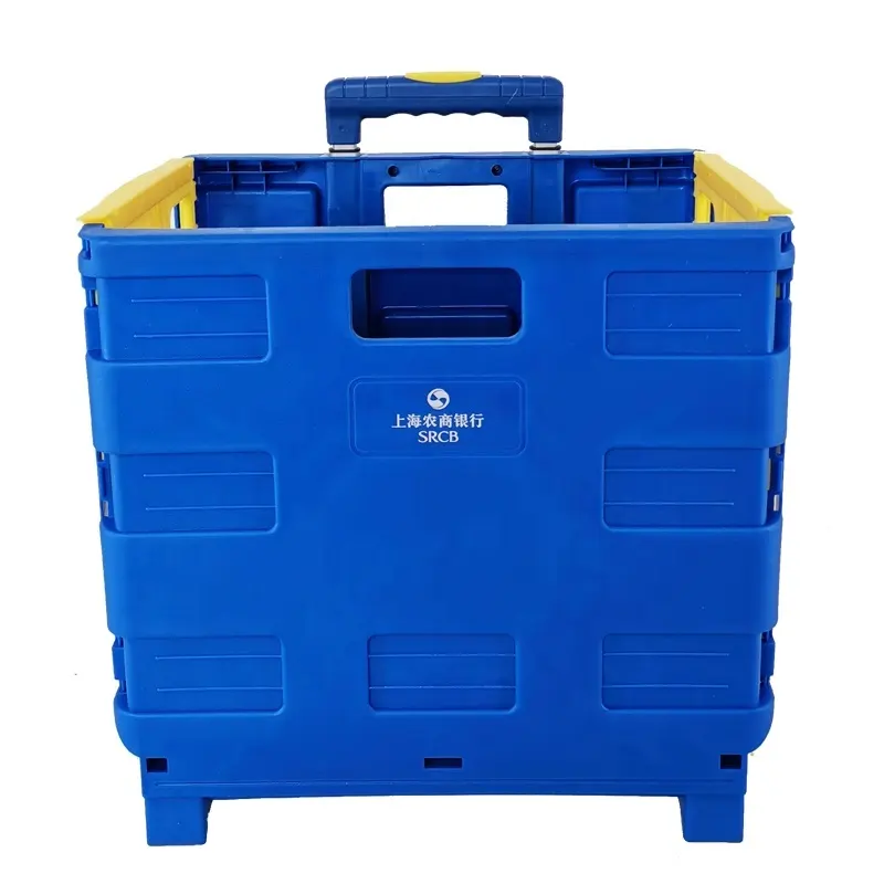Quality NB ZHONGYI Brand Can Be Customized Popular Korean Plastic Folding Shopping Cart Trolley with Two Wheels Folding Shopping Cart 6