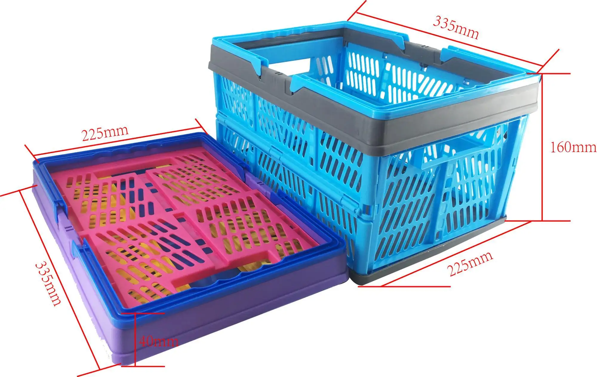 Foldable Plastic Basket Plastic for Supermarket NB ZHONGYI 5