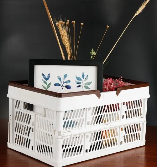 Collapsible Plastic Basket with Handles NB ZHONGYI Brand Can Be Customized 5
