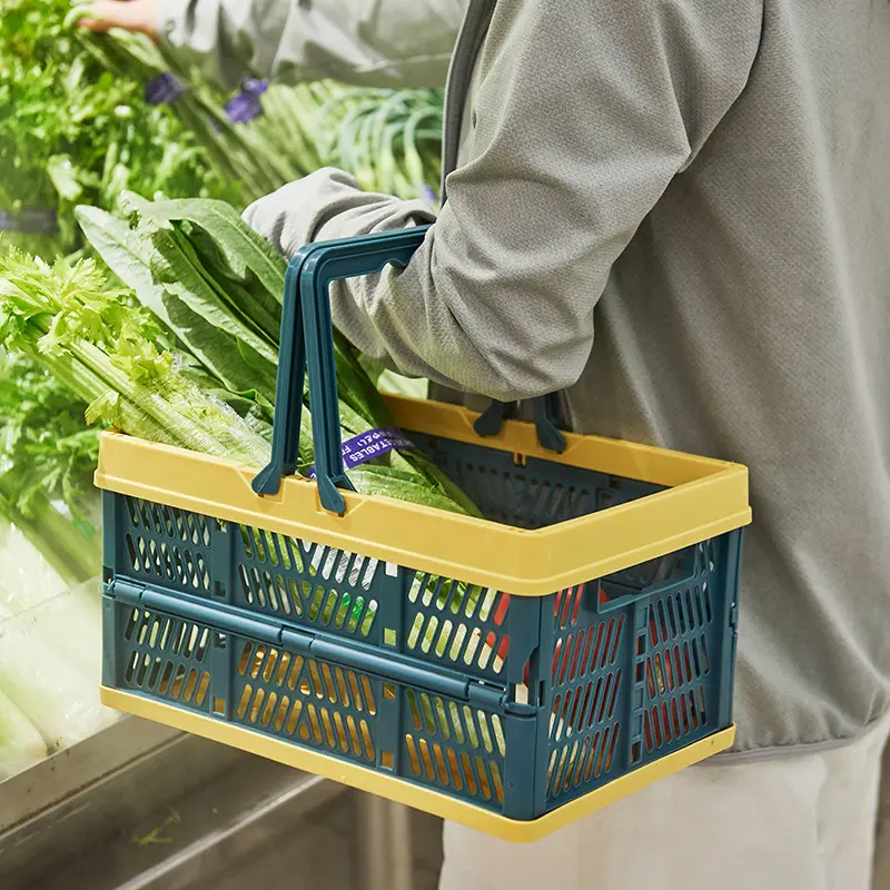 NB ZHONGYI Collapsible Plastic Basket with Handles Brand ZY- L1 625x420x450MM 3