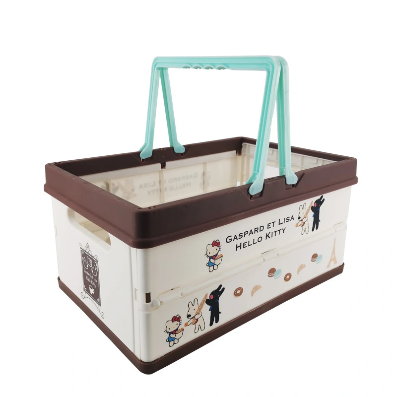 Zhongyi Faltbarer Einkaufskorb aus Kunststoff, wiederverwendbare Aufbewahrungsbox, wasserdichter Lebensmittelbehälter mit Griff, geeignet für die Küche zu Hause im Freien 1