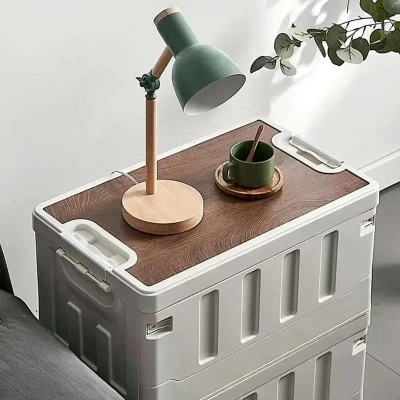 Zhongyi Bacs de rangement avec couvercle Boîte de rangement pliable Caisses Boîte de rangement fourre-tout en plastique Caisses utilitaires pliantes empilables pour vêtements 1