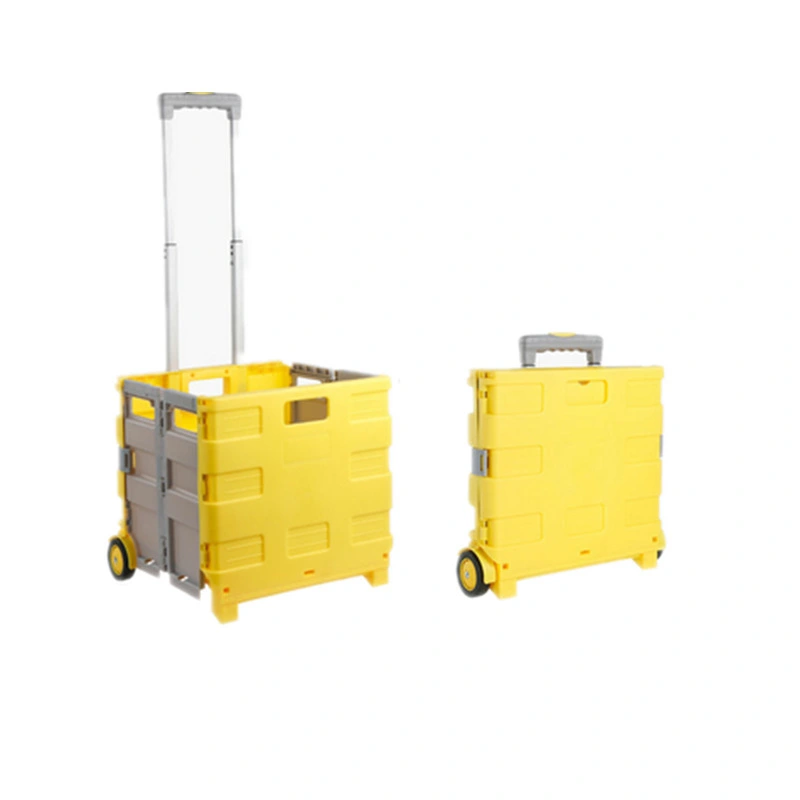 Zhongyi faltbarer Mehrzweckwagen, großer mobiler Klappwagen mit Abdeckung, Größe 420 x 405 x 380 mm, sehr praktisch zum Einkaufen und für Expresslieferungen, gelb und grau 1