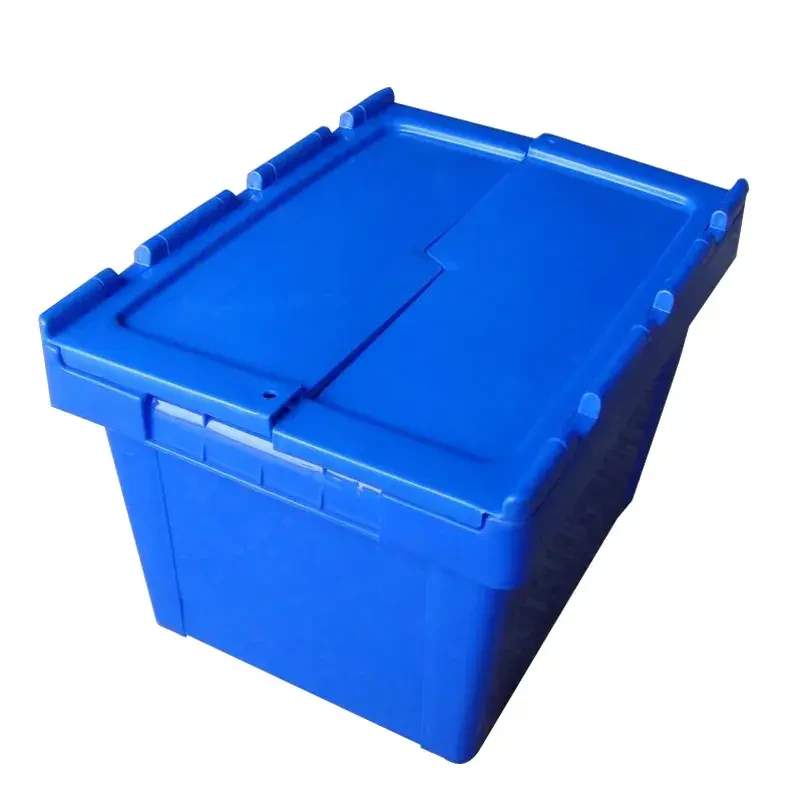 工場用ヘビーデューティ 20L 入れ子式で積み重ね可能な移動ターンオーバープラスチック収納ボックス 1