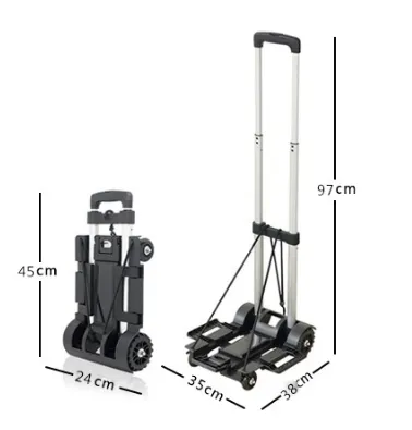 NB ZHONGYI Brand Portable Folding Luggage Trolley Can Be Customized 4 Wheels Folding Trolley 35kg Factory 2