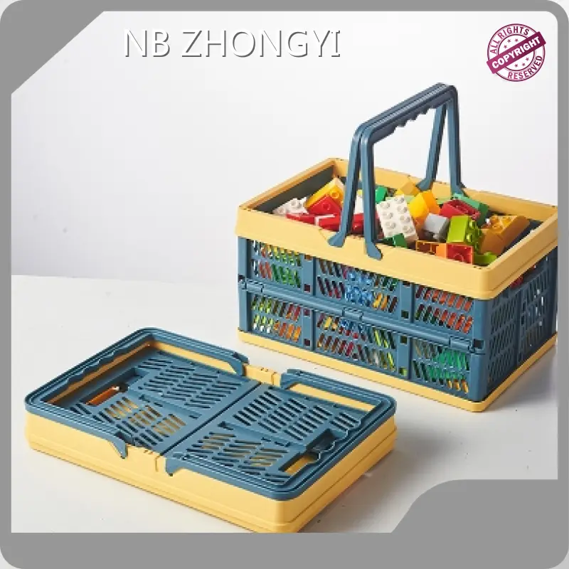 NB ZHONGYI Collapsible Plastic Basket with Handles Brand ZY- L1 625x420x450MM 1