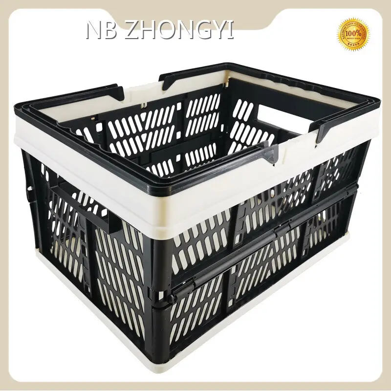 Collapsible Plastic Basket with Handles NB ZHONGYI Brand Can Be Customized 1