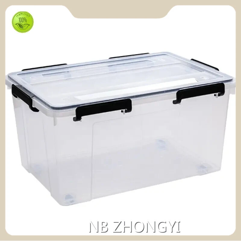 Industrial Plastic Totes NB ZHONGYI Brand Company Plastic Wheeled Waterproof Storage Organizer Box 1