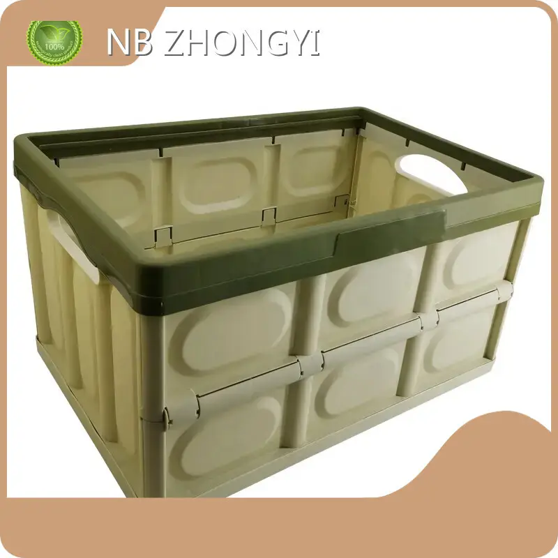 Quality NB ZHONGYI Foldable Storage Crate Brand Storge Collapsible Foldable Plastic Storage Box for Home Use 1
