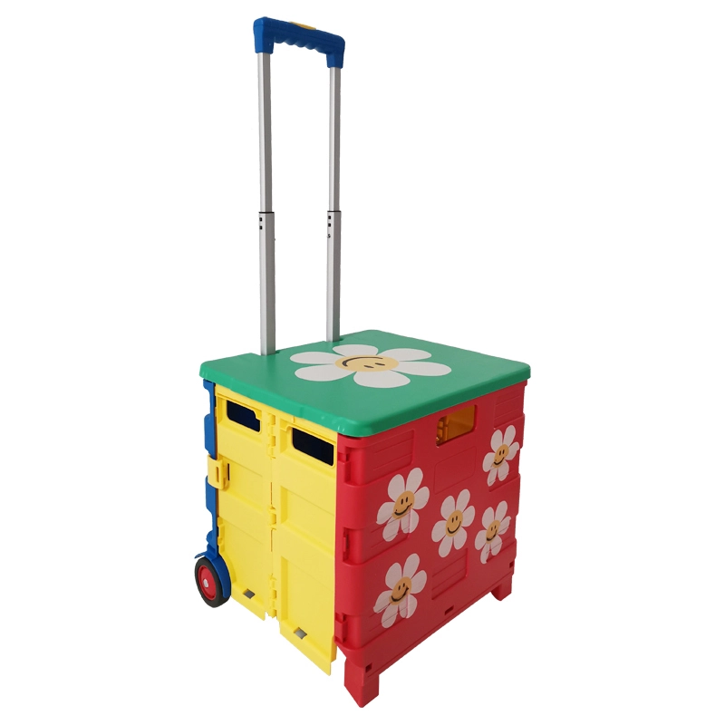 Zhongyi faltbarer schlanker Einkaufswagen mit Teleskopgriff – 2-Rad-Allzweckwagen, schwarz (klein) 1
