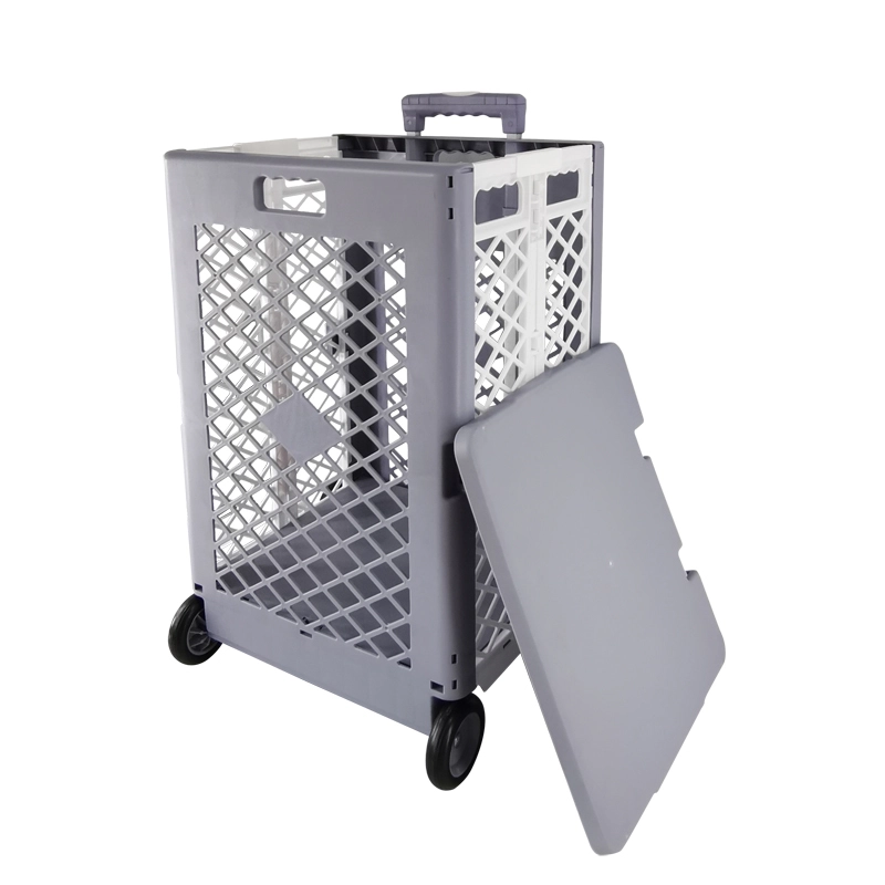 Large-capacity portable grid cart, shopping cart, small trolley, shopping cart, foldable shopping cart, four-wheel trolley 1