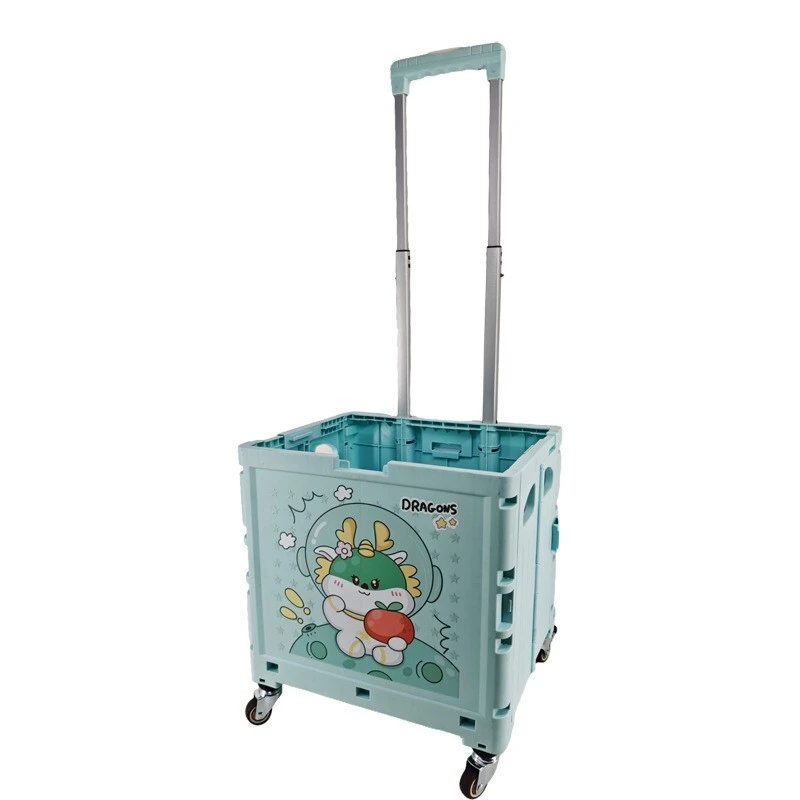 Four-Wheel Folding Shopping Cart for Grocery Shopping, Storage, Transportation 1