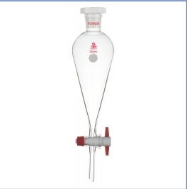 Embudo de separación en forma de pera con llave de paso de PTFE 1