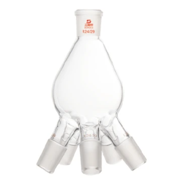 Receptor de destilación de vidrio de borosilicato, múltiple con manguera de vacío 1
