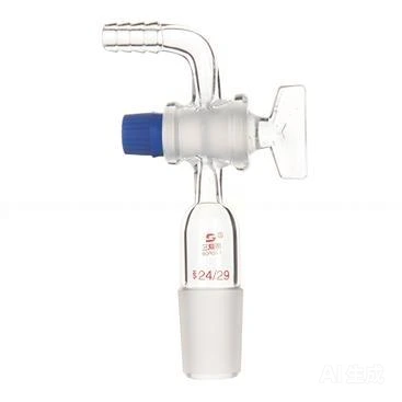 Adaptador de conexión de entrada de junta de vidrio de borosilicato de laboratorio (llave de paso de vidrio) 1