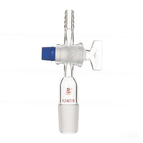 Adaptador de conexión de entrada recta para junta de vidrio de borosilicato de laboratorio (llave de paso de vidrio) 1