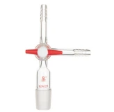 Lab Borosilicate Glass Joint T Type  Adapter Three Way（PTFE piston） 1