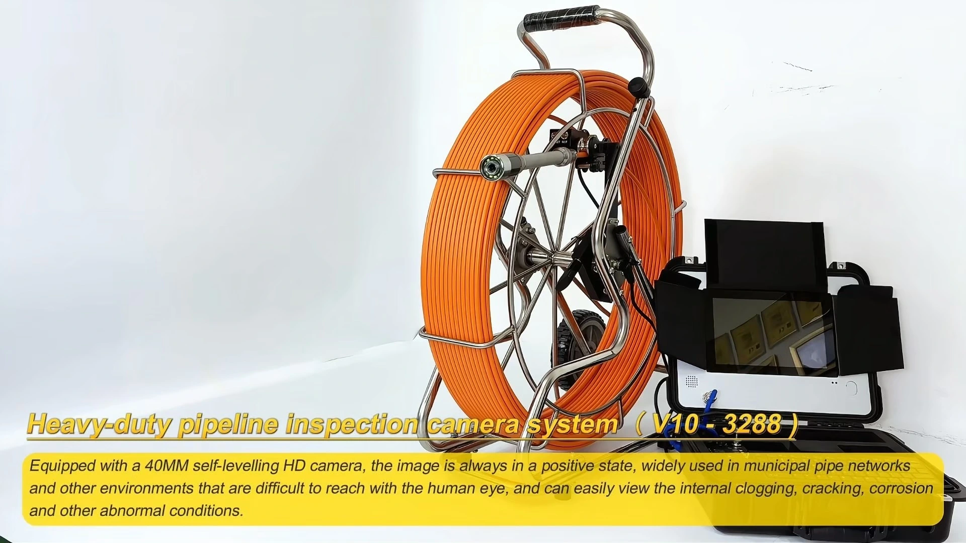 40mm Self-leveling AHD 60m-150m Pipe Sewer Camera System 1
