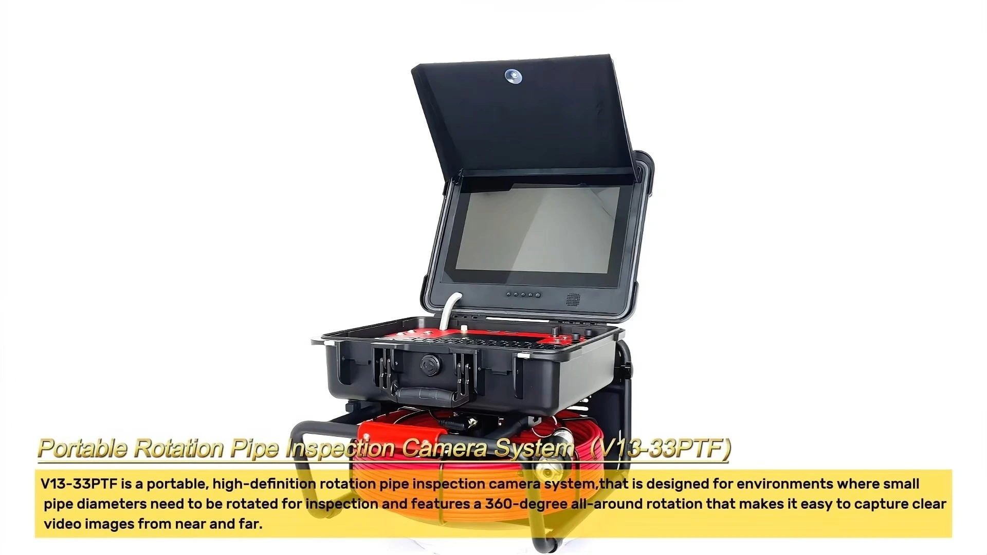 13inch 33mm HD Pan Tilt Rotation Sewer Drain Pipe Camera with Manual Focus function 1