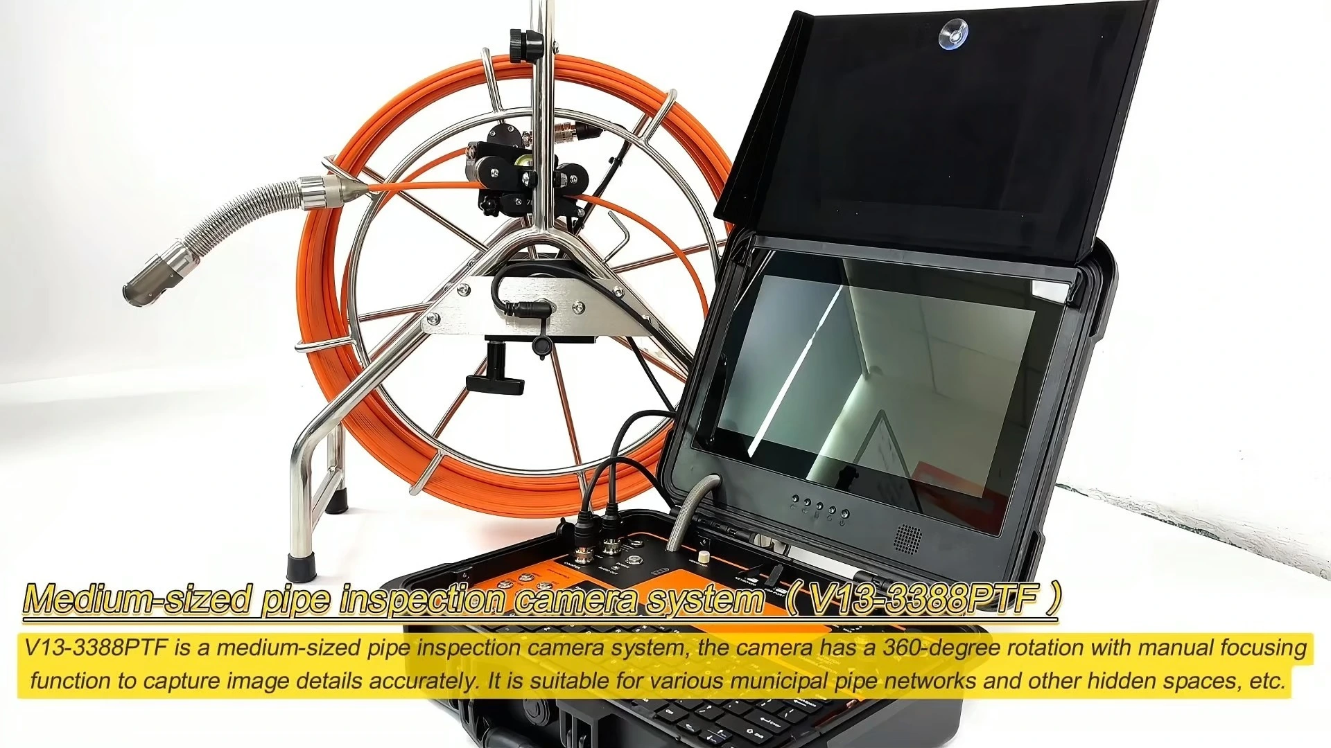 33mm AHD 60m Pan Tilt Rotation Sewer Drain Pipe Camera with Manual Focus function 1