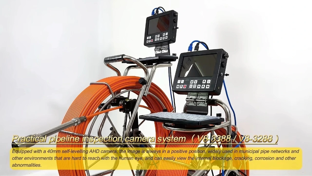 40mm Self-levelling AHD 60m Pipe Inspection Camera System 1