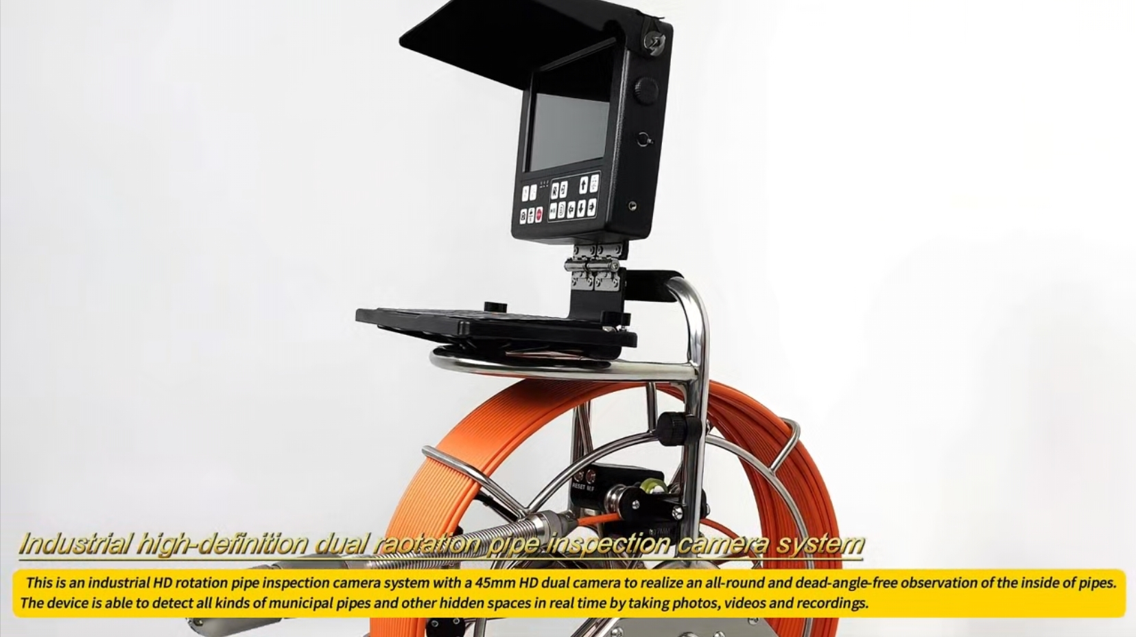 45mm AHD 60m Dual View Rotation Pipe Inspection Camera System 1
