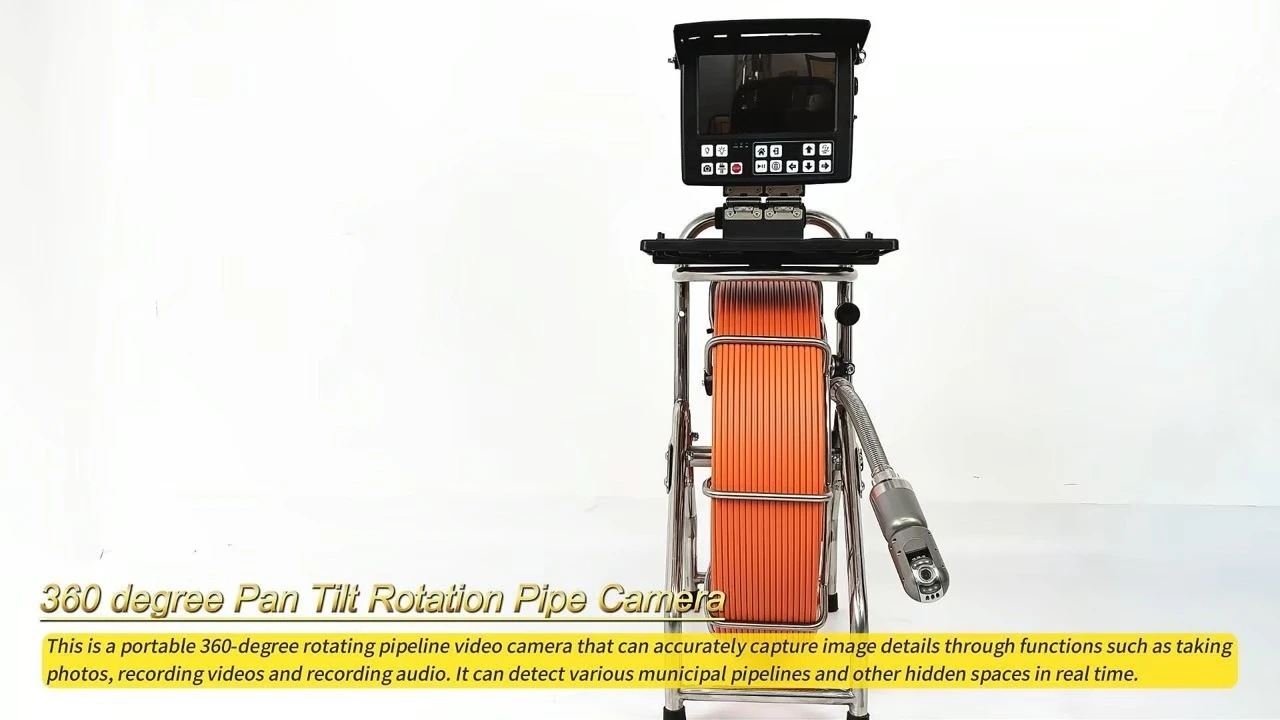 50mm Pan Tilt AHD 60m-150m 360 degree view Pipe Camera System 1