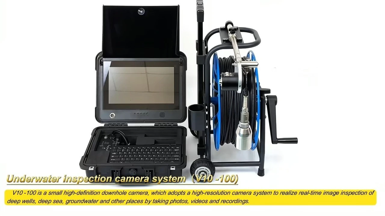 55mm AHD 100m 10inch Down View Waterproof Borehole Inspection Camera 1