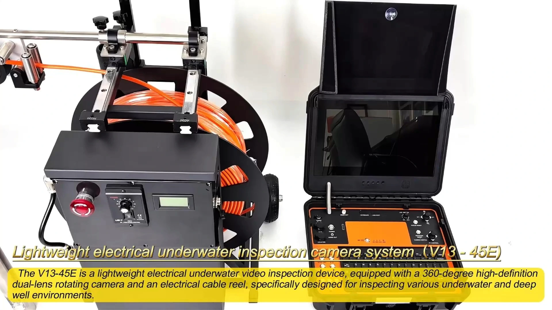 Vicam 45mm dual (side/down) rotation camera electric cable reel underwater camera 1
