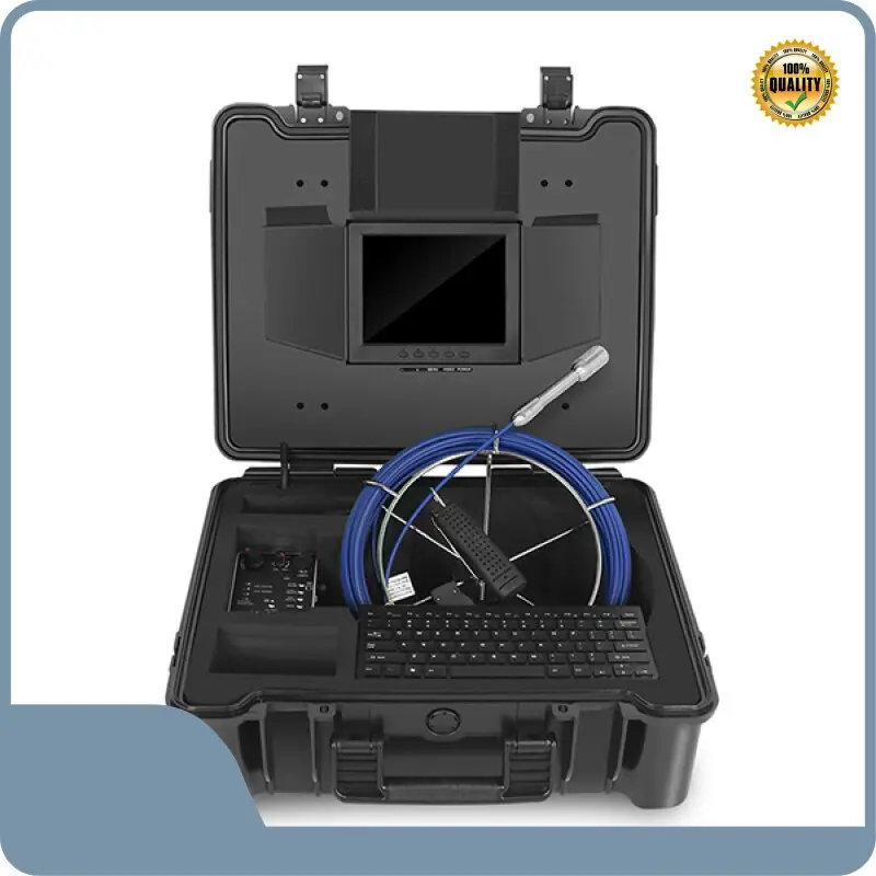 Empresa que oferece as mais recentes câmeras portáteis de inspeção de tubulações de esgoto coloridas de 130 pés. 1