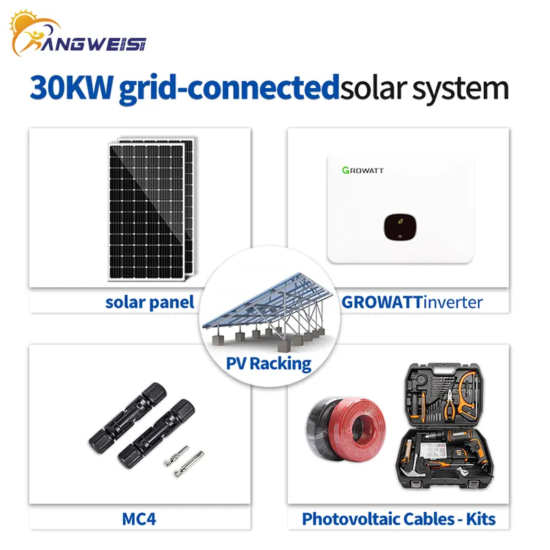 Kangweisi Solar System Supplier Brand 30KW/50KW Western Union Custom 8