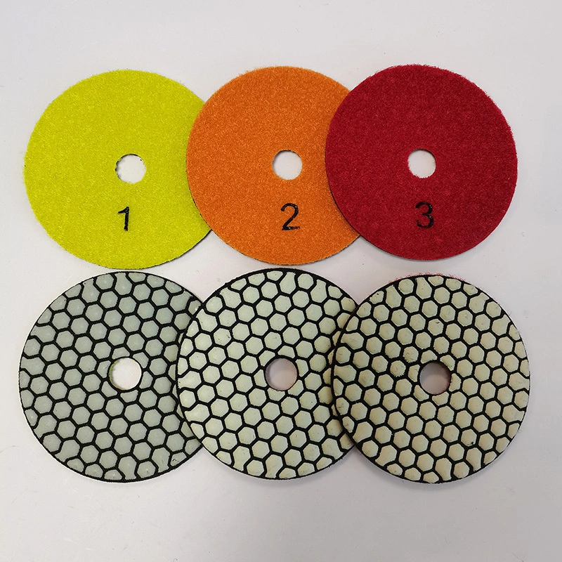 Johnson Tools 4 İnç 3 Adımlı Parlatma Pedleri Terrazzo için Granit Parlatma Pedleri 7