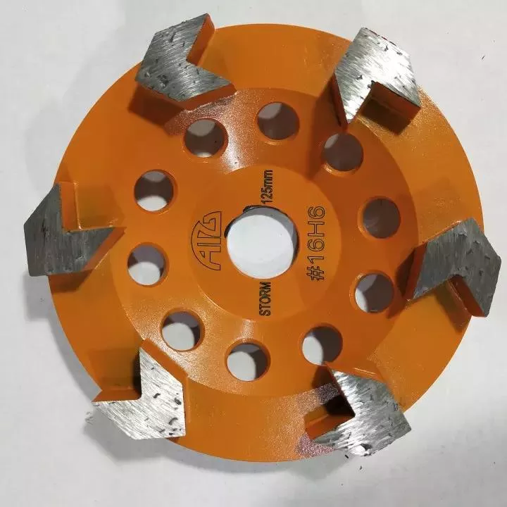 125mm 30/35 Anak Panah Berlian Segmen Cawan Pengisar Berlian Grit Roda 6