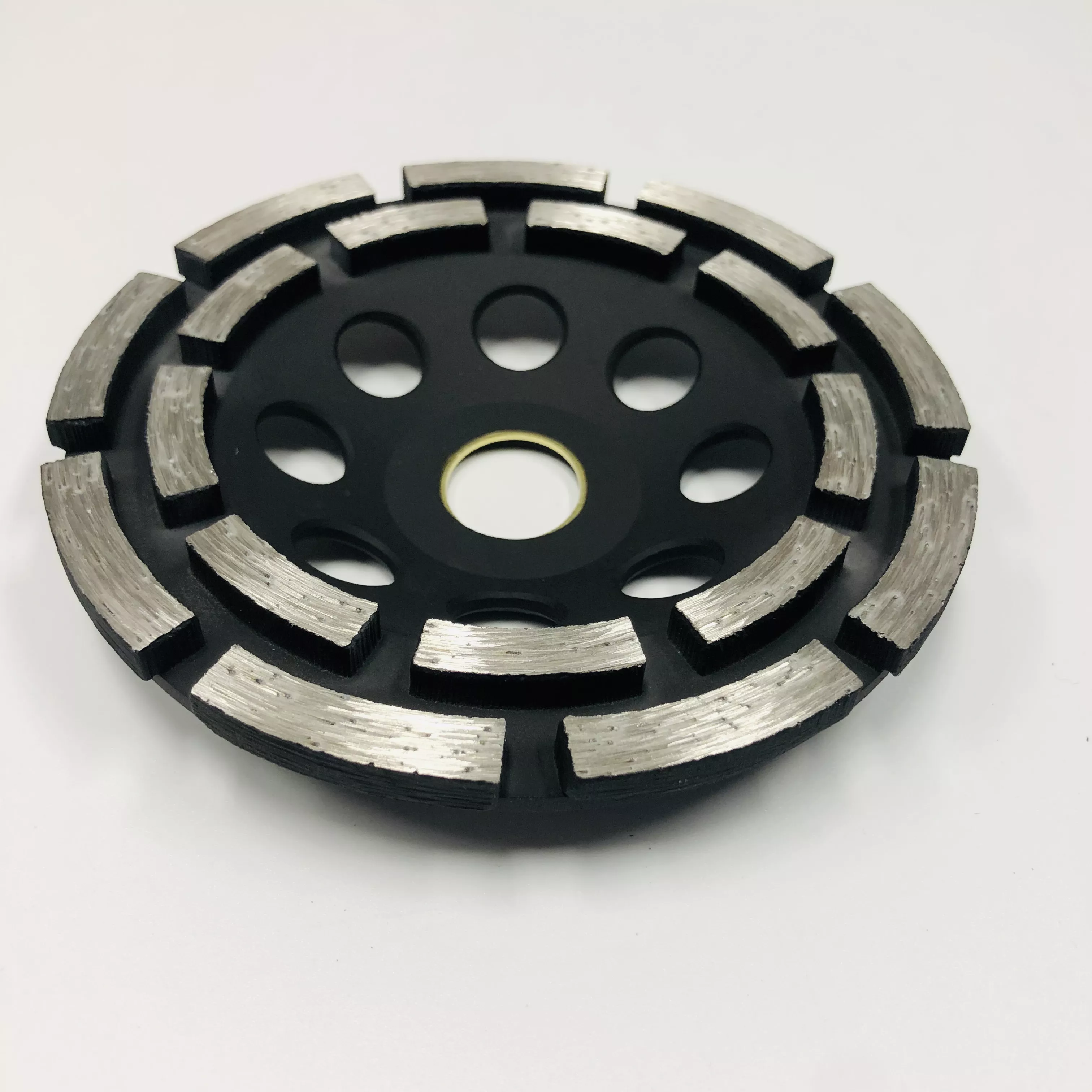 Meule diamantée frittée de 4.5 pouces, Double rangée pour le meulage du béton, outils abrasifs 2