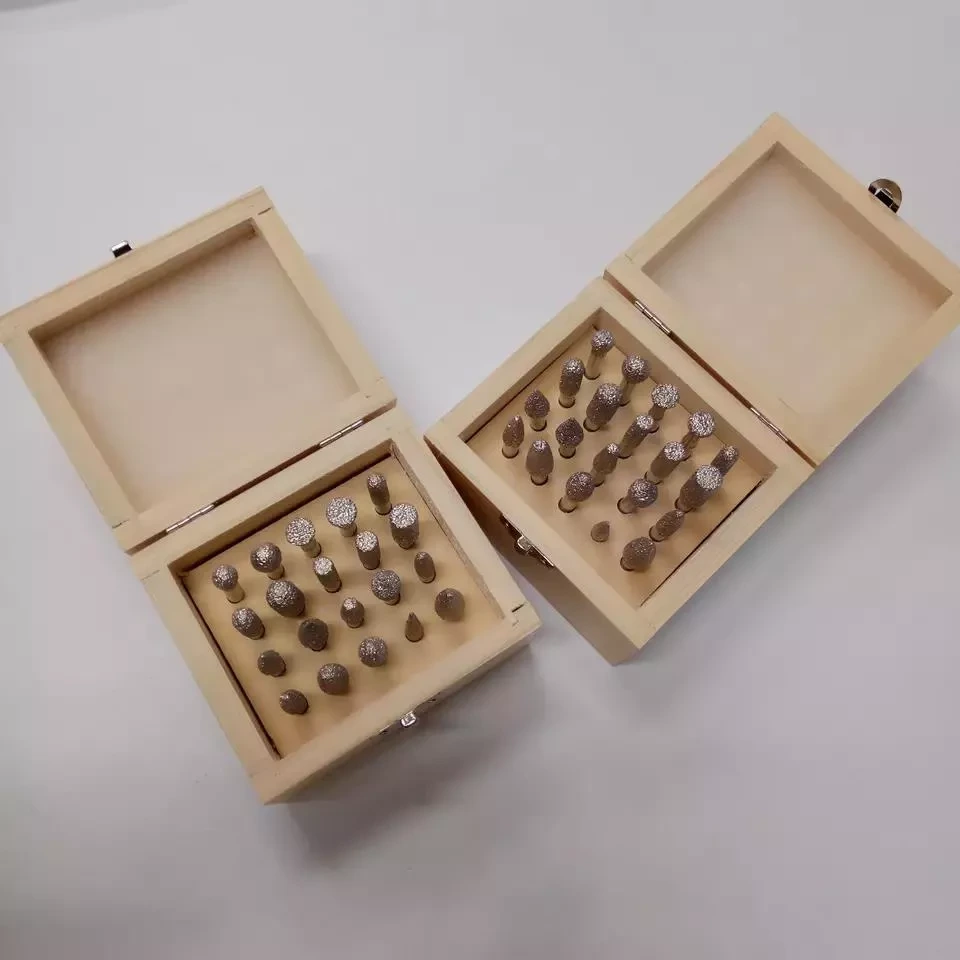 Set di punte montate per utensili diamantati brasati sotto vuoto per intaglio della pietra per marmo granito 2