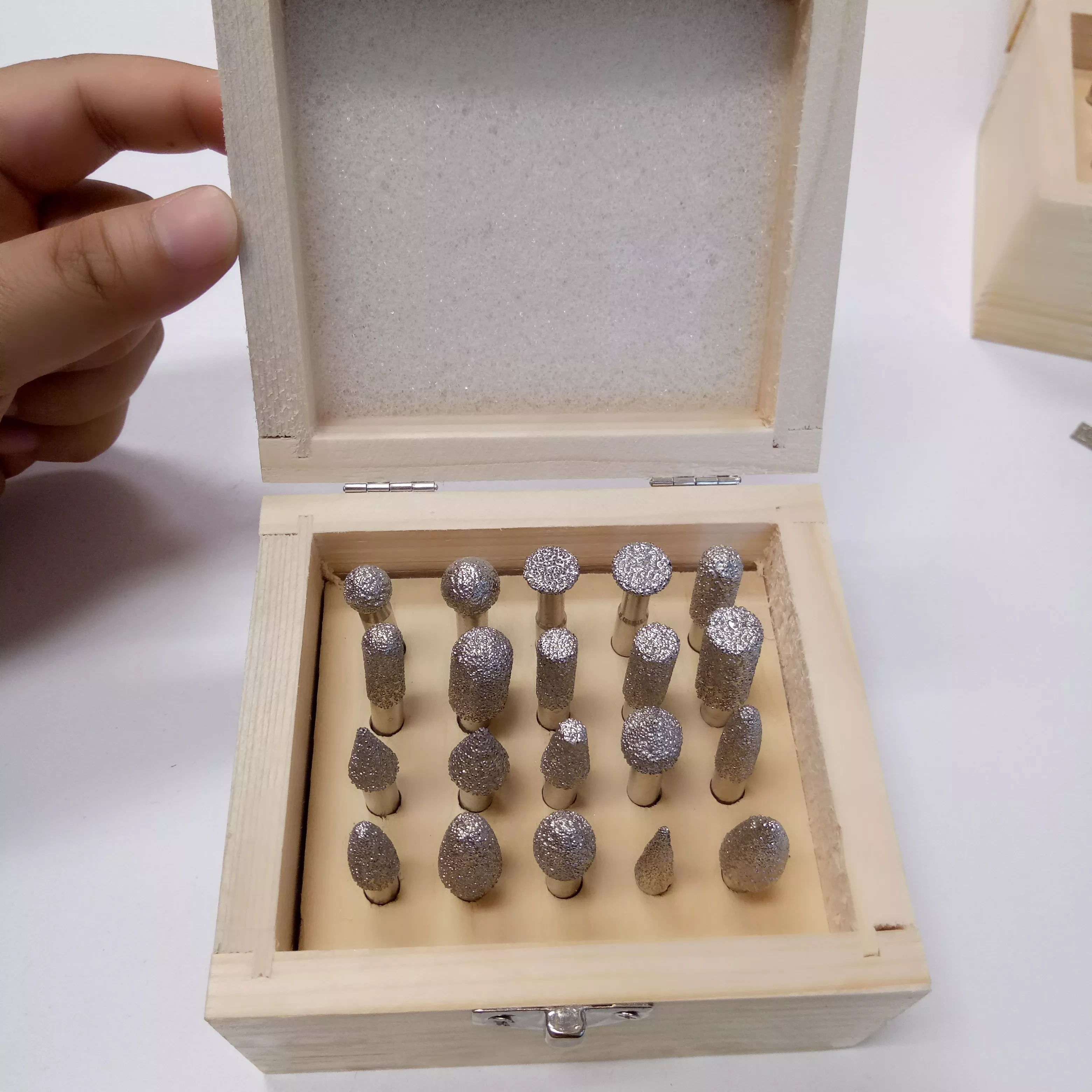 20 Keping Alat Kuasa Ukiran Batu Set Mata Dipasang Berlian Pateri Vakum untuk Marmar Granit 1