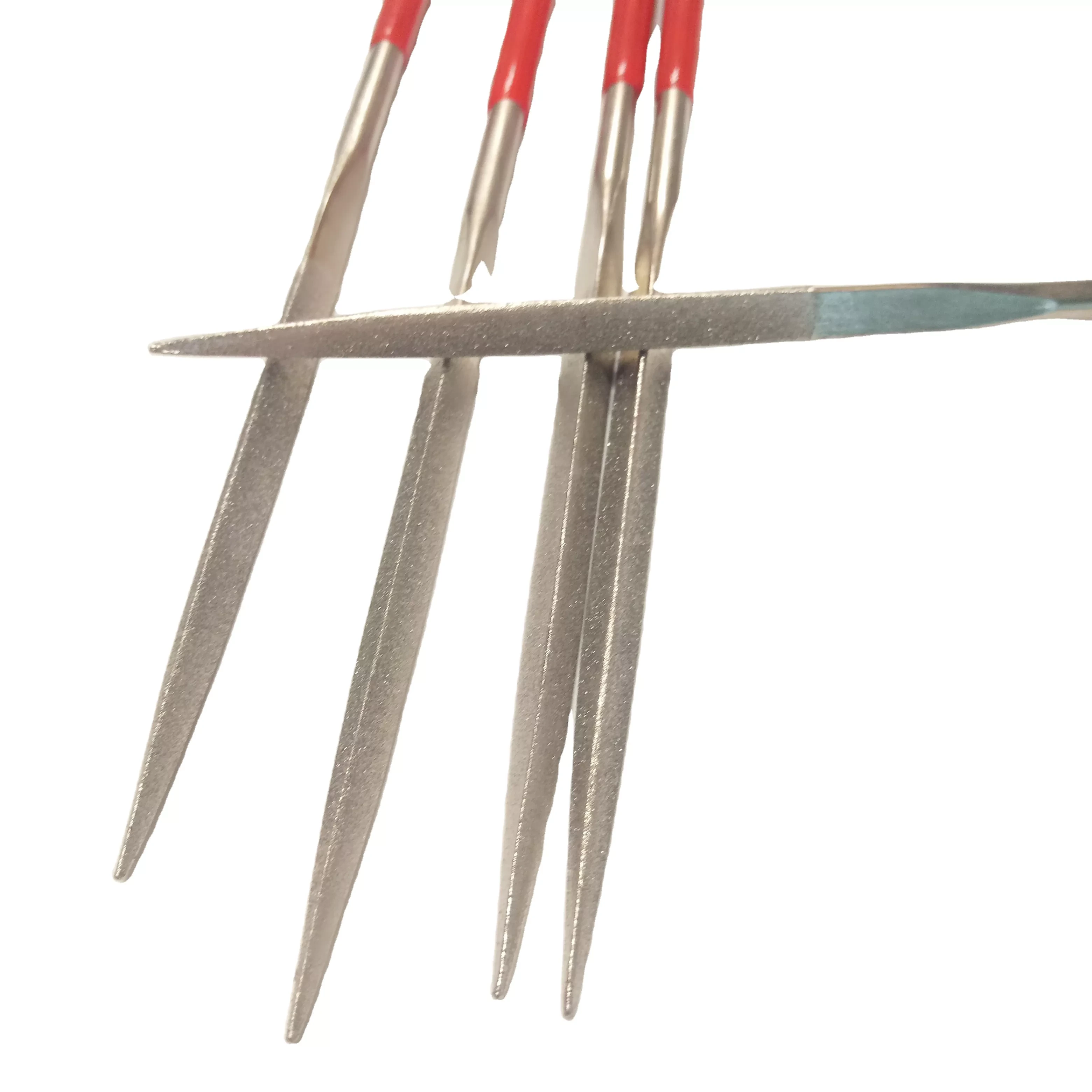 Juego de limas triangulares con aguja recubierta de diamante para madera, herramientas de lima manual de diamante galvanizado, 10 Uds. 1
