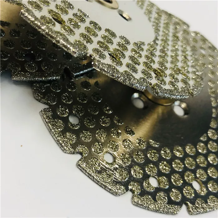 Disco de moagem de corte revestido de diamante galvanizado com pontos redondos de 125 mm para mármore granito 3