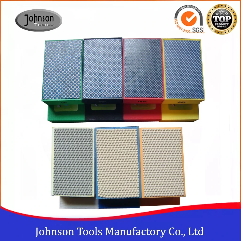 Johnson Tools Diamond Hand Polishing Pad Set Diamond Polishing Hand Pads Blok Seramik Jubin Kaca Konkrit Batu Marmar Granit 1