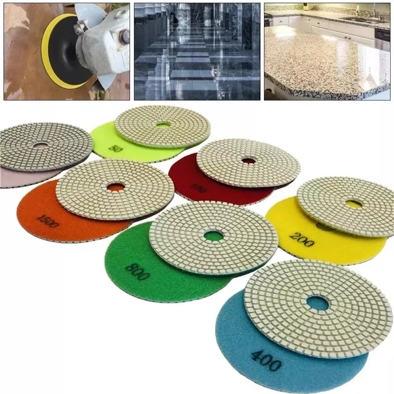 Johnson Tools 80-180mm Resin Bond Pad Penggilap Berlian Basah Atau Kering Untuk Batu Konkrit Kuarza Batu Granit Marmar 3