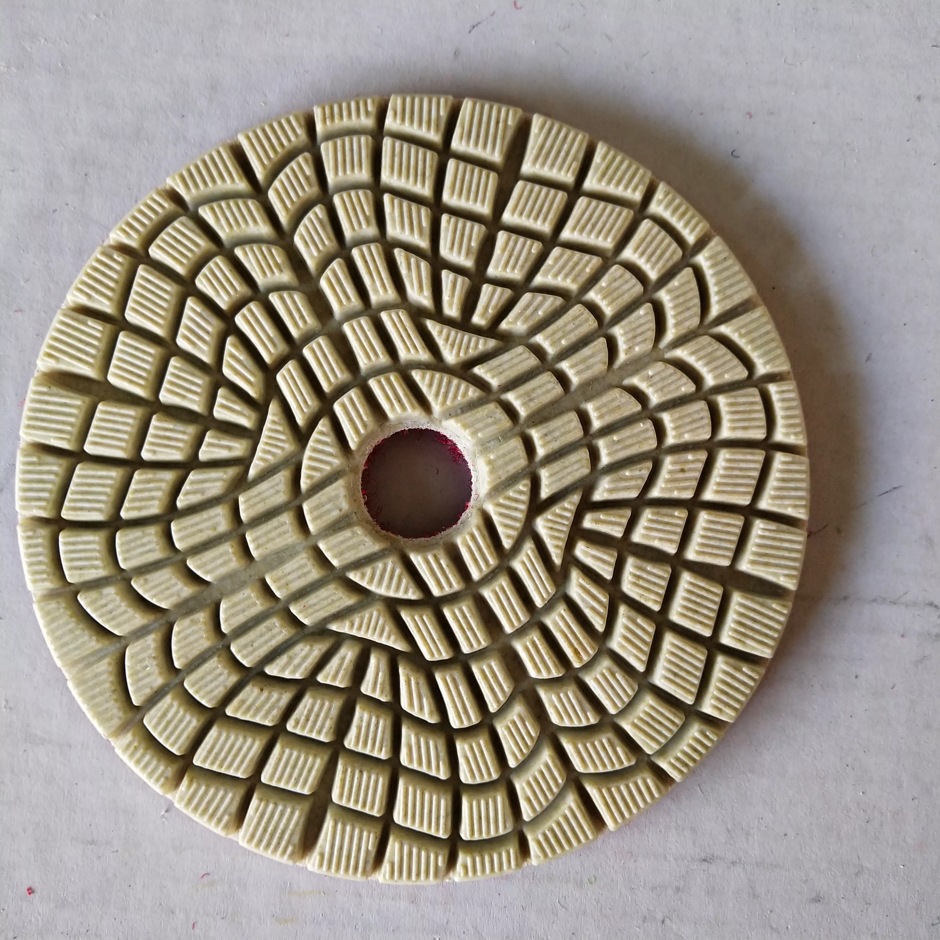 Almofada de polimento úmida branca de diamante de 4 tipo flor de 3 etapas para pedra de mármore de granito 2