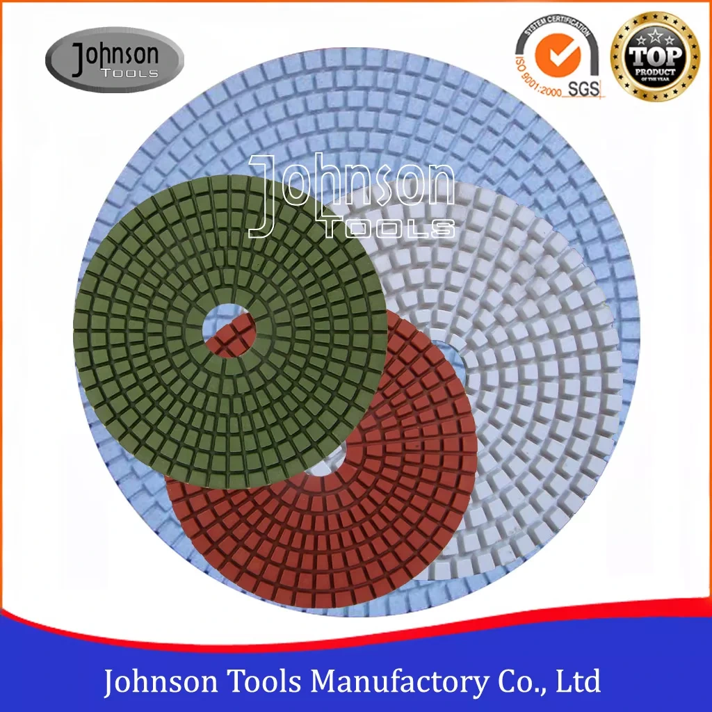 Johnson Tools 75mm-180mm Wet Diamond Polishing Pads for Polishing Floor or Stone 1