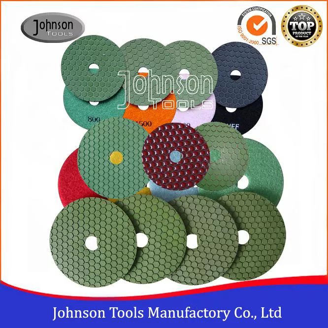 Johnson Tools 75-180mm Diamond Resin Pad Pad Penggilap Kering Fleksibel Menggilap Marmar dan Granit 1