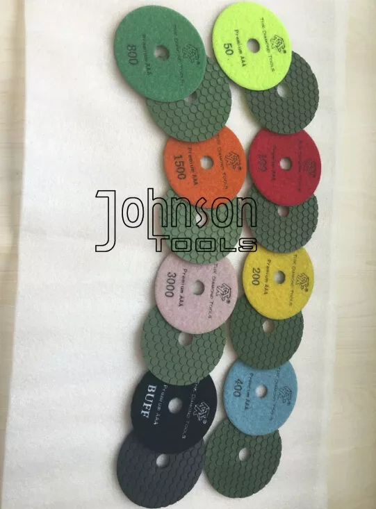 Almohadillas de pulido de diamante seco de 4 pulgadas 5