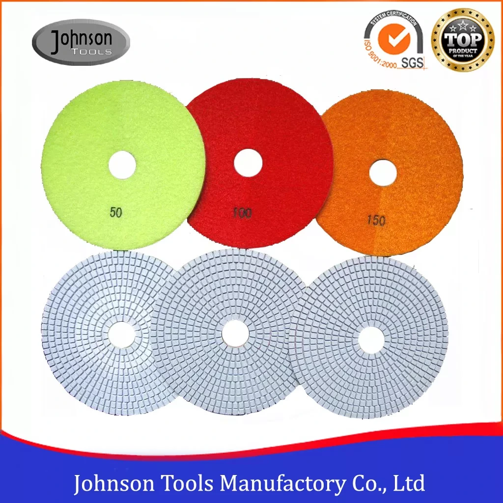 6 Inch White Wet Diamond Polishing Pad for Granite 1