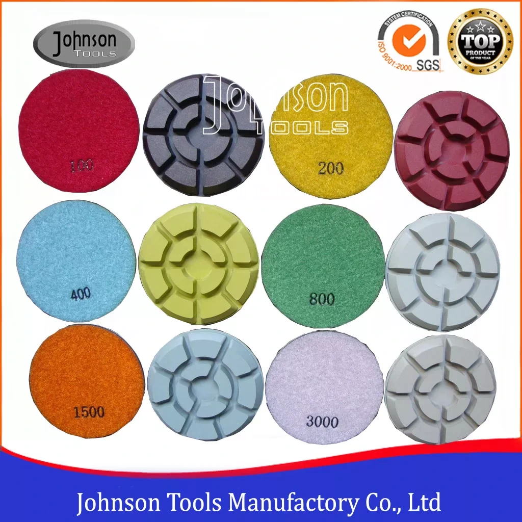 Johnson Tools 4/100mm Diamond Polishing Pads untuk Konkrit , Menggilap Kaunter Konkrit dan Lantai 1