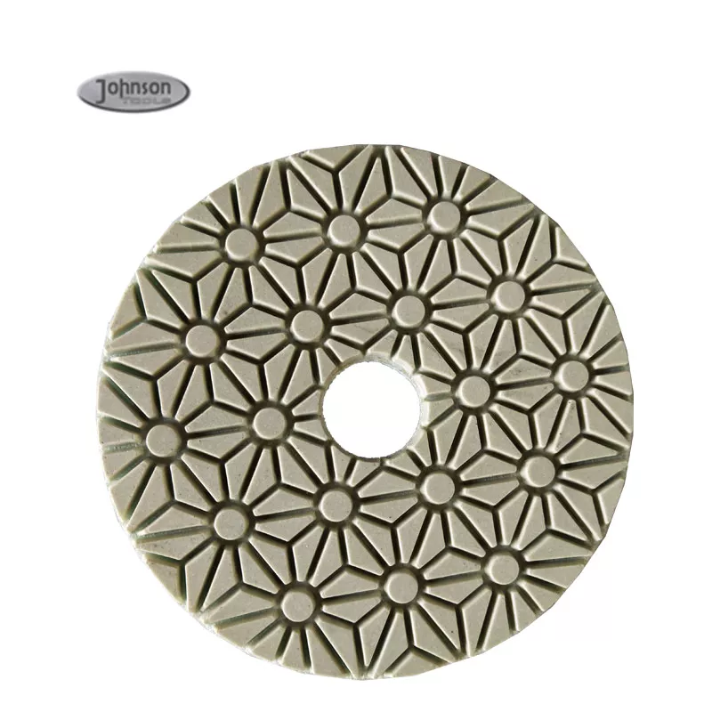 Tampone per lucidatura diamantato in marmo bagnato a 3 fasi durevole da 100 mm per piastrelle in ceramica di porcellana Tamponi per lucidatura in resina diamantata in pietra di marmo 5
