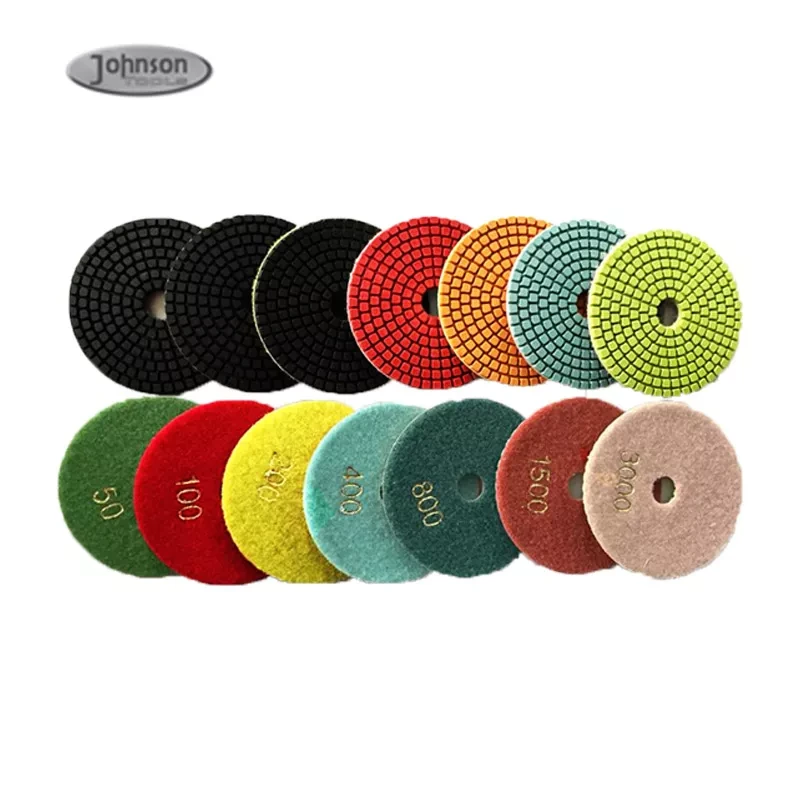High Sharpness 4inch Wet Diamond Flexible Polishing Pad for Granite Stone 1
