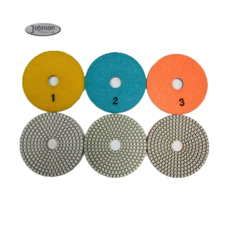 Johnson Tools-almohadillas de pulido de 3 pasos, 100mm, para azulejos de porcelana, cerámica, piedra, mármol, almohadillas de pulido de diamante 1